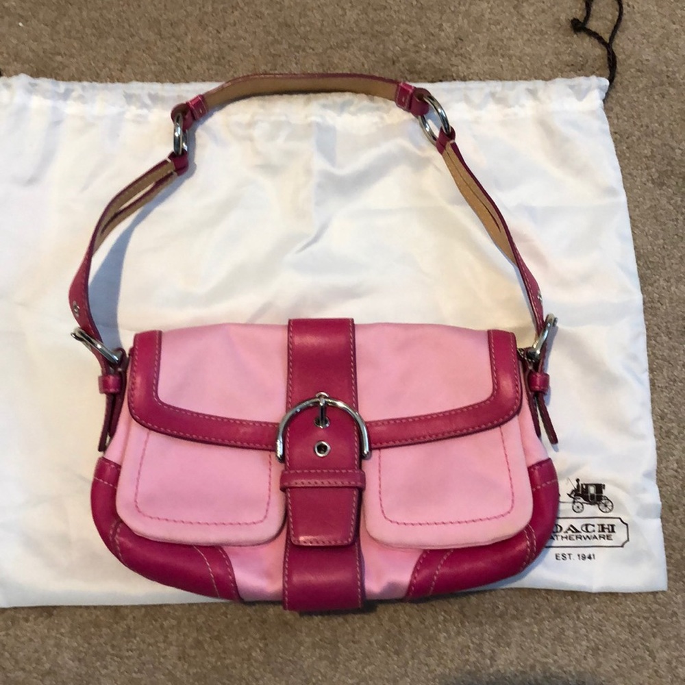 Coach pink cloth bag